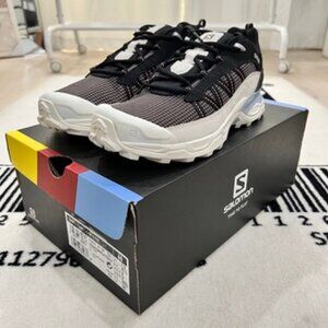 Salomon Shelter Low Hiking Ltr Shoes - Black White Chocolate Plum Ice Blue
